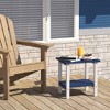 SENPUKI 2-Tier Weatherproof HDPE Side Table, Indoor-Outdoor Accent Table w/Reinforced Frame - 3 of 4