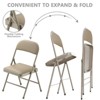 SUGIFT 4-Pack Heavy Duty Metal Folding Chairs with Padded Seat & Back, Portable for Indoor/Outdoor Events, Office, Wedding, Party, Beige, 330 lbs - 4 of 4