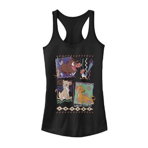 Juniors Womens Lion King Retro 90's Savannah Friends Racerback Tank Top - 1 of 4