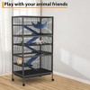 Mink Cage, 6-Tier Ferret Hutch with Fleece Ramp & Hammock, Heavy-Duty Wrought Iron Enclosure for Chinchilla, Rabbit, Sugar Glider, Squirrel - 3 of 4