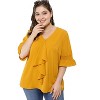 Agnes Orinda Women's V Neck Ruffle Smocked Sleeve Solid Summer Blouses - 3 of 4