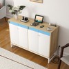 Aheaplus Storage Buffet Cabinet with Adjustable Shelves, Coffee Bar with Charging Station, LED Light - 2 of 4
