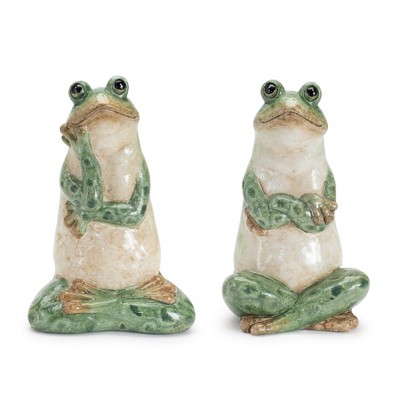 Melrose Ceramic Frog Statue (Set of 2)