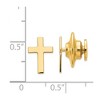 Black Bow Jewelry 14K Yellow Gold Small Cross Lapel or Tie Pin, 8 x 11mm - 2 of 3