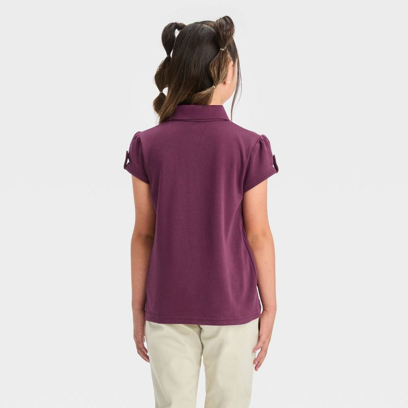 Girls' Short Sleeve Interlock Uniform Polo Shirt - Cat & Jack™, 3 of 7