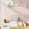 Twin Size Wood House Bed with Roof for Kids,Teens - 2 of 4