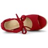 Allegra K Women's Espadrilles Tie Up Ankle Strap Wedges Sandals - 4 of 4