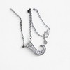Anna-Kaci Silver Tone Initial Letter Pendant Necklace with Crystal Rhinestone Accents - 4 of 4