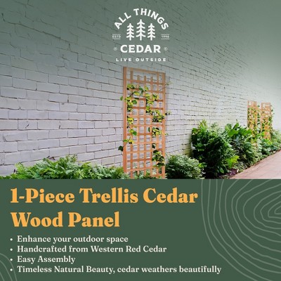 Beige Cedar Wood Outdoor Trellis Panel 33x2x84