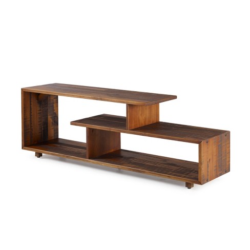 60" Rustic Modern Solid Wood TV Stand Console ...