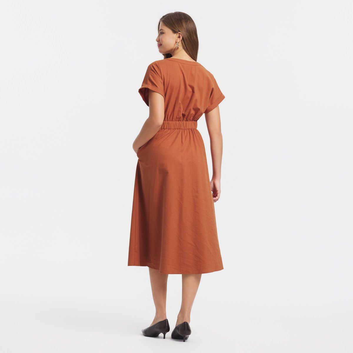 Women's Short Sleeve Midi Wrap Dress - A New Day™ - thumbnail 5