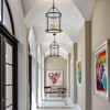 LLHZSY Modern Clear Glass Pendant Chandelier 15 9/10" Wide  4-Light Bucket Fixture for Dining Room Kitchen Island - 3 of 4