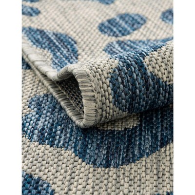 Safari Blue 9' x 12' Rectangular Outdoor Easy-Care Rug