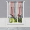 Kate Aurora Crushed Faux Satin Silver & Blush Rose Pink Ombre Window Curtain Tie Up Shade - 2 of 3