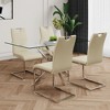 Sapphtopaz Modern Simple Dining Chairs Set, Faux Leather Padded Seat Kitchen Chairs with Chrome Metal Legs for Dining Room, Kitchen - 3 of 4