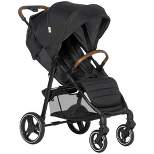 Qaba Lightweight Baby Stroller w/ One Hand Fold, Toddler Travel Stroller w/ Cup Holder, All Wheel Suspension, Adjustable Backrest Footrest