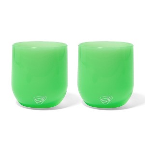 Silipint: Silicone Stemless Wine Glasses 12oz: 2 pk - Glow Green - 1 of 4
