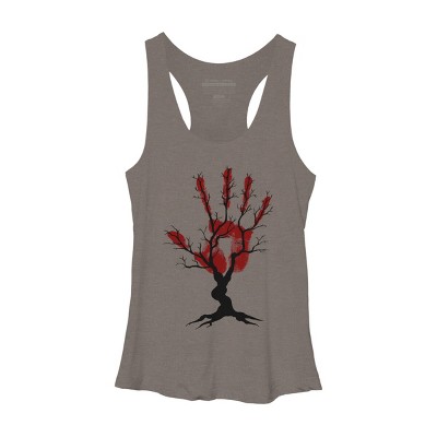 Women's Design By Humans Halloween Tree By aisenArt Racerback Tank Top