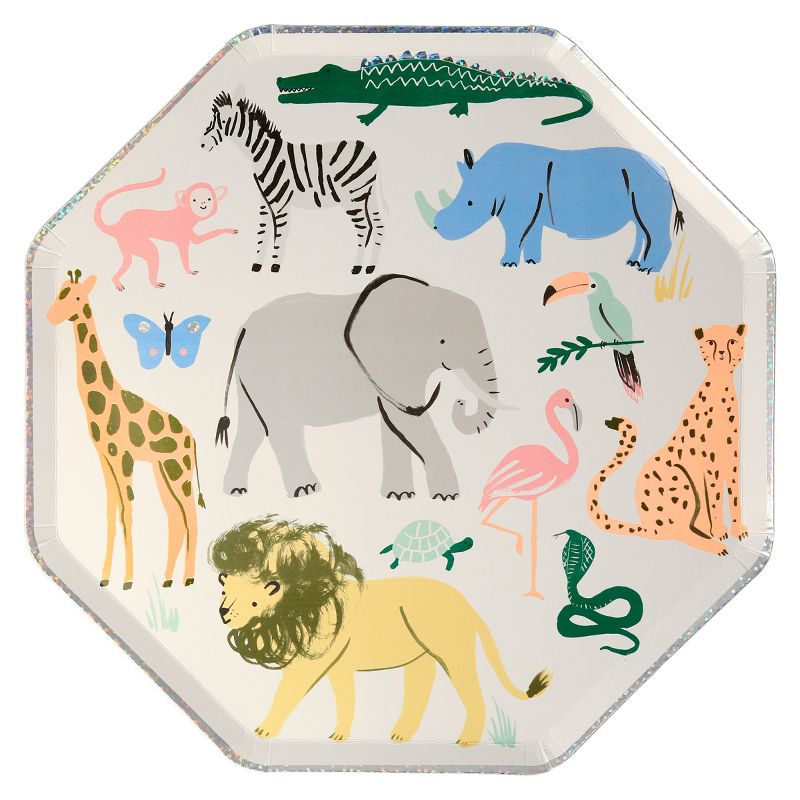 Meri Meri Safari Animals Dinner Plates (Pack of 8), 1 of 3