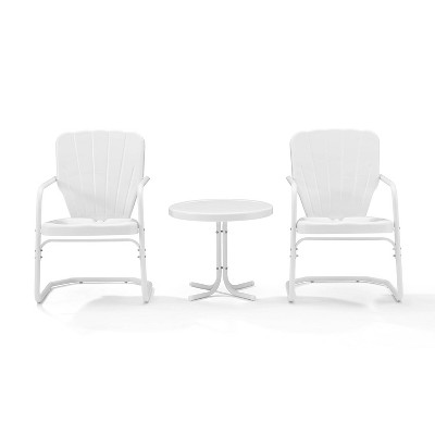 Ridgeland 3pc Outdoor Seating Set - White - Crosley
