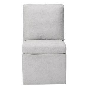 WestinTrends Soho Modern Upholstered Chenille Armless Dining Chairs With Casters - 1 of 4