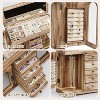 5 Layer Jewelry Storage Case Display, Rustic Wooden Jewelry Organizer Box with Mirror - 4 of 4