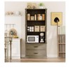 Tall Pantry Cabinet with Doors, Shelves & Microwave Stand for Kitchen, Living Room, Bathroom - 4 of 4