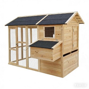 Garvee 80" Large Wooden Chicken Coop Hen House Poultry Cage for Outdoor Backyard with 2 Doors, Nesting Box and Removable - 1 of 1