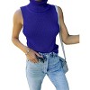 Women's Mock Turtle Neck Sweater Vest Sleeveless Knit Pullover Tank Tops Casual Trendy Slim Fitted Tops - 3 of 4