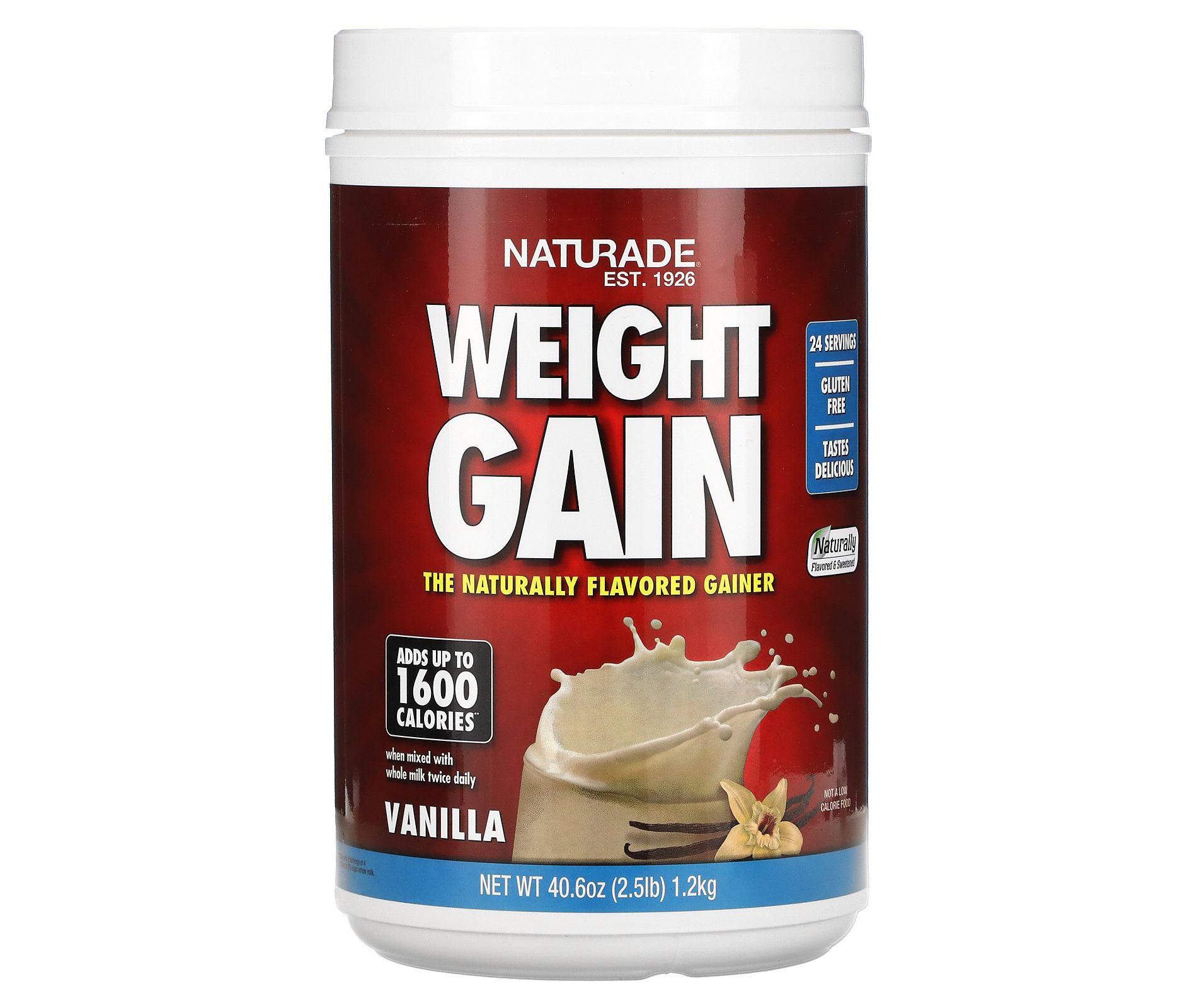 Naturade Weight Gain, Vanilla, 2.5 lb (1.2 kg)