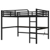 Sapphtopaz Metal Loft Bed with Power Outlet and LED Desk Loft Bed with Guardrails & Ladder for Teens Adults Bed Frame for Bedroom - 2 of 4