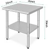 Stainless Steel Work Table, NSF Commercial Grade, Adjustable Shelf, Silver - 3 of 4