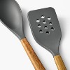 4pc Wood/Nylon Kitchen Utensil Set Gray - Figmint™:  Cooking Tools, Acacia & Silicone, Hand Wash - 3 of 3