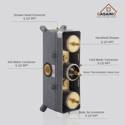 Large Brushed Nickel Dual Square Wall Mounted Shower System