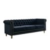 84.65" Chesterfield Velvet Sofa with Gold Trim & HD Foam - 2 of 4