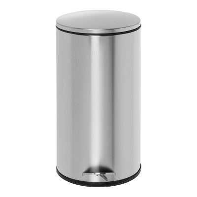 Honey-Can-Do 30L Silver Stainless Steel Step-On Trash Can