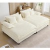 109" Corduroy Fabric Oversized Double Lounge Chaise Sectional Sofa Bed with Adjustable Backrest, 2 Back Cushions & 4 Throw Pillows - 3 of 4