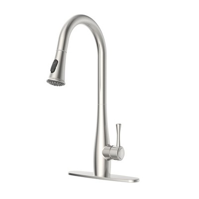 Kitchen Faucets with Pull Down Sprayer, Single Handle Faucet for Kitchen Sink, Modern High Arc Brushed Nickel Kitchen Faucet with Sprayer