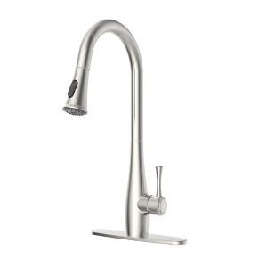 Kitchen Faucets with Pull Down Sprayer, Single Handle Faucet for Kitchen Sink, Modern High Arc Brushed Nickel Kitchen Faucet with Sprayer - 1 of 4