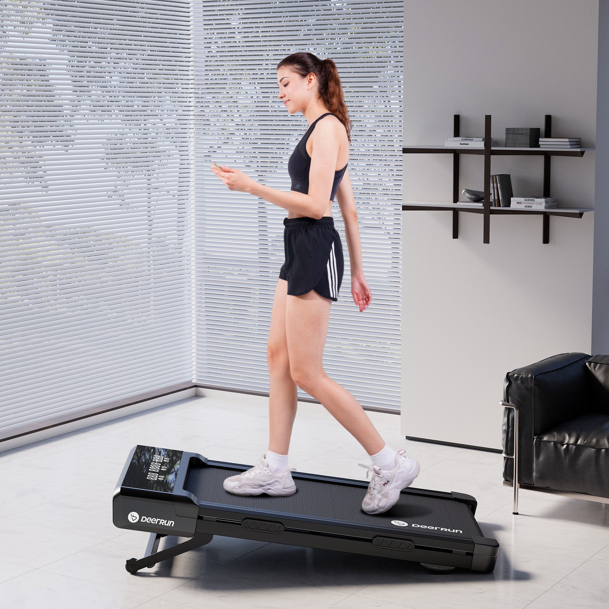 DeerRun Z10 Under Desk Walking Treadmill with 12% Incline, 300 lbs Capacity, Walking Pad for Home & Office