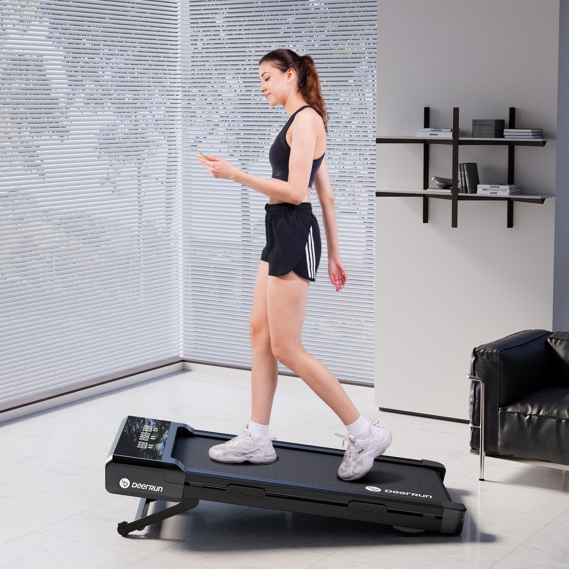 DeerRun Z10 Under Desk Walking Treadmill with 12% Incline, 300 lbs Capacity, Walking Pad for Home & Office