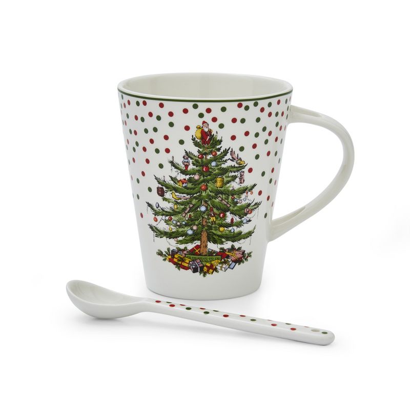 Spode Christmas Tree Polka Dot Mug & Spoon Set - 14 oz., 4 of 6