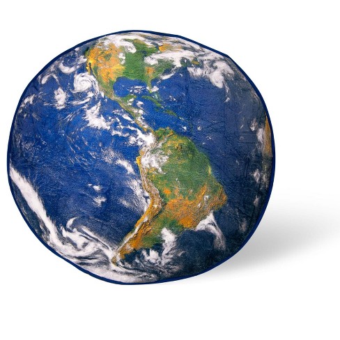 Toynk Planet Earth Round Fleece Throw Blanket | 60 Inches - image 1 of 4