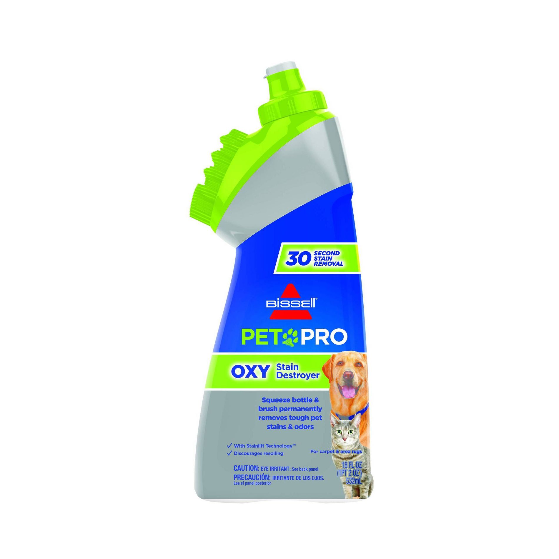 BISSELL Oxy Stain Destroyer Pet Blotter Bottle: Carpet & Upholstery Cleaner, Removes Pet Stains, Fresh Scent, 18 oz