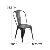 Emma and Oliver Commercial Grade 4 Pack Distressed Metal Indoor-Outdoor Stackable Chair - image 4 of 4