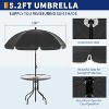 Patio Dining Set for 4 With Umbrella, Outdoor Furniture Set With 4 Folding Dining Chairs - 2 of 4