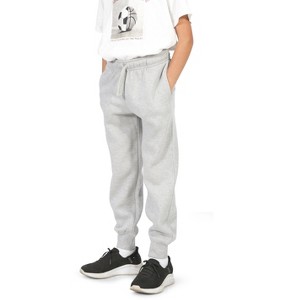 EVERYDAY KIDS Girls Cotton Fleece Sweatpants; Girls’ Activewear Jogger Pants - Soft and Breathable Cotton/Poly Blend, Heather Gray - 1 of 4