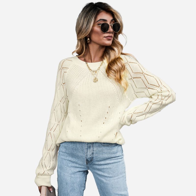 Women's Cutout Raglan Long Sleeve Sweater - Cupshe, 1 of 6