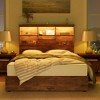 AMERLIFE Bed Frame with 51.2" Storage LED Bookcase Headboard, 4 Storage Drawers & Charging Station - 3 of 3