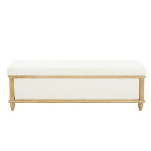 GDFStudio Shanter French Country Fabric Upholstered Storage Ottoman Bench - 1 of 4